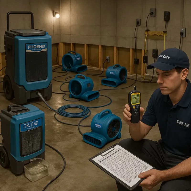 Structural Drying and Dehumidification process in Socastee, SC